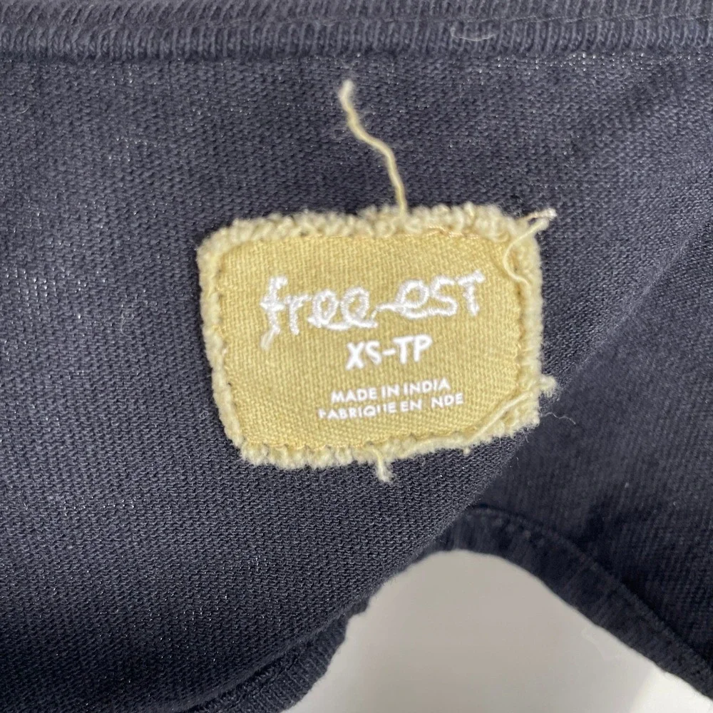 Free-est Free People Dress Womens XS Black Very Good Open Back Cotton‎ OB2222128